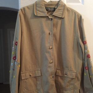 Signature by Jerell embroidered beige jacket L